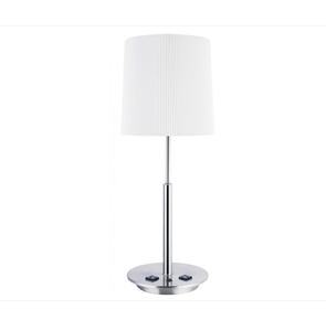 Lámpara de Mesa de Diseño Simple en Hierro Niquelado con Pantalla de Tambor y Función USB para Iluminación Interior de Hotel - Product Image 1