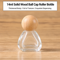 Flacon roll-on en verre coloré de 14 ml avec bouchon en bois, pour huiles essentielles, parfums, soins de la peau, sérum, rechargeable, bouchon à vis, logo personnalisé, ODM