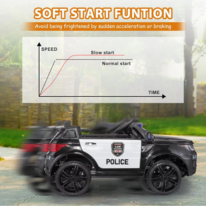 2.4G Afstandsbediening 12V Elektrische Politie Stijl Ride-On Auto Voor Kinderen 2-4 Jaar Pedaalkracht En71 Gecertificeerde Rubberen Zijwieltjes - Product Image 6