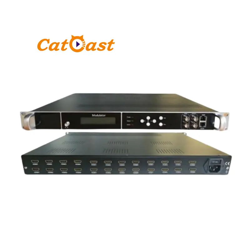Cable TV 16 Channel dvb-t modulator H.264 HD DVB-C ISDBT ATSC RF DVB-T Encoder Modulator