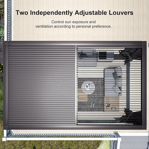 Gazebo en alliage d'aluminium avec éclairage LED, toit de <span class=keywords><strong>terrasse</strong></span> imperméable, pergola, <span class=keywords><strong>volet</strong></span> de jardin et pavillon extérieur - Product Image 6