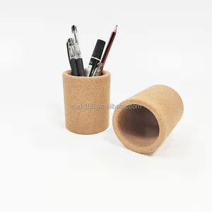 Organizer Desktop Kayu Ramah Lingkungan Premium Anak-anak Kustom Kreatif Cork Pen Pensil Pemegang untuk Meja