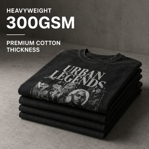 T-Shirt <span class=keywords><strong>Personalizzata</strong></span> con <span class=keywords><strong>Stampa</strong></span> DTG, 300 Gsm, 100% Cotone Pesante, Vestibilità Ampia, Stile Streetwear alla Moda - Product Image 3
