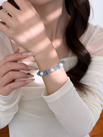 Bracelet Classique en Perles et Aigue-marine - Style Europe & Amérique pour Cadeaux d'Anniversaire et de Fête