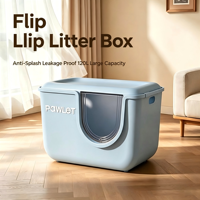 Caja de arena gigante cubierta para gatos, inodoro para gatos con capota extra grande, antisalpicaduras, a prueba de olores, antipolvo para gatos grandes