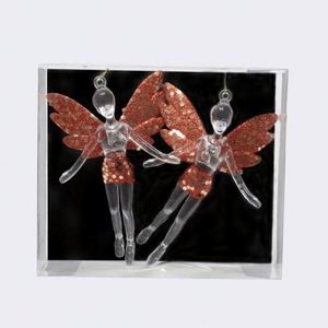 Adornos Navideños de Ángel de Plástico Acrílico Transparente de Alta Calidad, Decoraciones para Árboles de Navidad, Ángel Decorativo Color Champán - Product Image 2