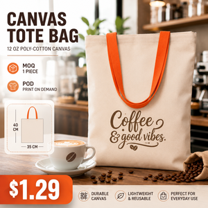 Bolsa de Lona Personalizada con Logotipo ONE PIECE para Cafetería, Bolsa de Compras Premium para Panadería, 45x35x15cm, con Asa Superior para el Hombro, para Cafetería - Product Image 1