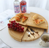 Planche à fromage pliable, plateau à charcuterie portable pour fruits, pain, aliments cuits et beurre, planche à découper en bois
