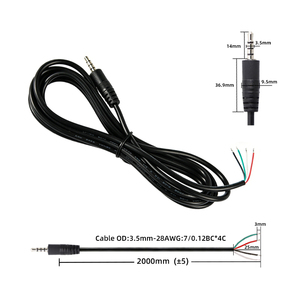 Cable de Audio Macho de 4 Polos, 28AWG, 4 Núcleos, 2 Metros, para Auriculares VR, Arnés de Extensión Immersive-Link, Conexión de Audio para Micrófono de Conferencia - Product Image 2