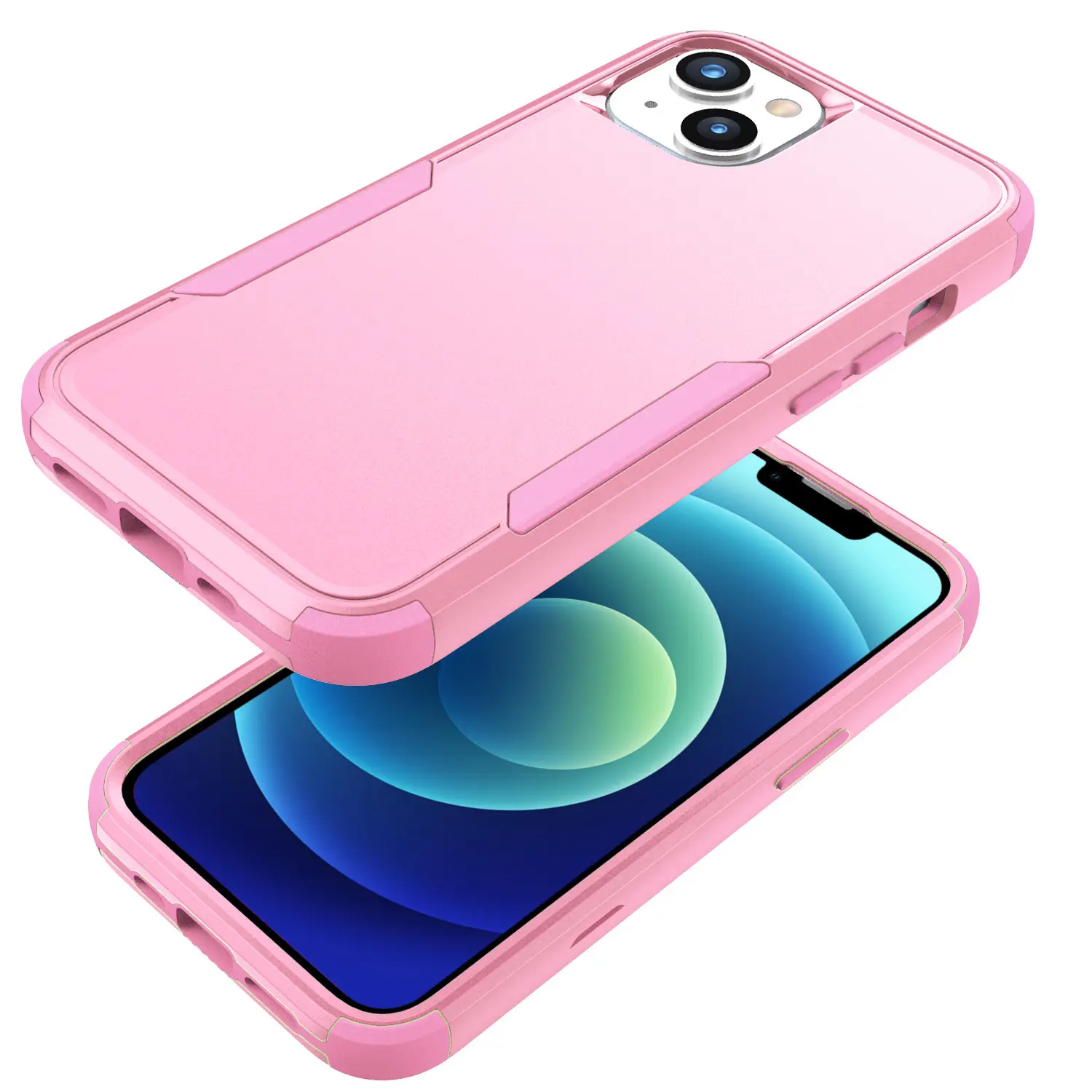 YUEWEI 2022 New Full Cover Anti Fall Wireless Charging Defender Phone Cover For Iphone 14 Pink Phone Case YW-088