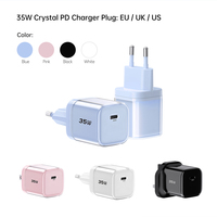Adaptateurs de chargeur rapide USB-C portables Tommox 35 W, chargeur mobile multifonction type C en cristal pour téléphone portable
