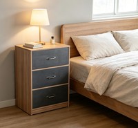 Commode d'hôtel moderne en bois massif avec 3 tiroirs