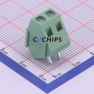 WJ103-5.0-2P <b>Screw</b> Terminal <b>Block</b> Through hole Component (THT),P=5mm Connector 1x2P 5mm Green Through Hole - Product Image 1