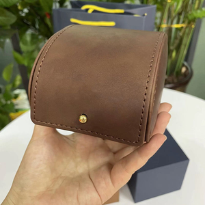 Factory Direct Luxury Brown <b>Roll</b> Watch <b>Box</b>, Travel Portable Watch Case with Custom Logo, High Quality Brand Watch <b>Box</b> for man - Product Image 3