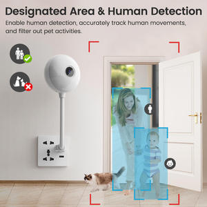 Cámara para Mascotas con Modo de Privacidad, Cuello Flexible y Base con Banco de Energía, Diseño de Plástico Blanco para Uso Doméstico - Product Image 3