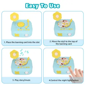 Melhor Educação Infantil Toy Record Player Tipos Crianças História Música Dispositivo Personalizável Talking Flash Cards Aprendizagem Máquina