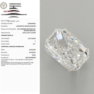 CHANG LAI Hot Selling Radiant Shape IGI/GIA Certificate <strong>Synthetic</strong> 6CT Diamante Real 4CT 1CT D Color <strong>Synthetic</strong> <strong>Diamond</strong> - Product Image 2