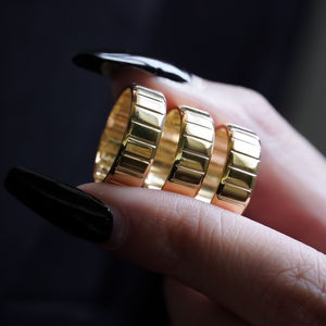 แหวนทองคำแท้ 14k ดีไซน์วินเทจสไตล์แก๊งสเตอร์ สำหรับผู้ชายและผู้หญิง เหมาะสำหรับงานแต่งงาน งานปาร์ตี้ ดีไซน์ทันสมัย ยูนิเซ็กซ์ เครื่องประดับทองคำแท้รุ่นล่าสุด - Product Image 4