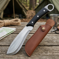 Couteau de chasse, lame en acier inoxydable, manche en résine, étui en cuir, pour droitier, 6-7,9 pouces, finition polie, moderne, compatible lave-vaisselle