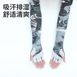 Manchon de protection solaire bleu-gris anti-UV pour cyclisme, activités de plein air, été, pêche, conduite, unisexe adulte - Product Image 2