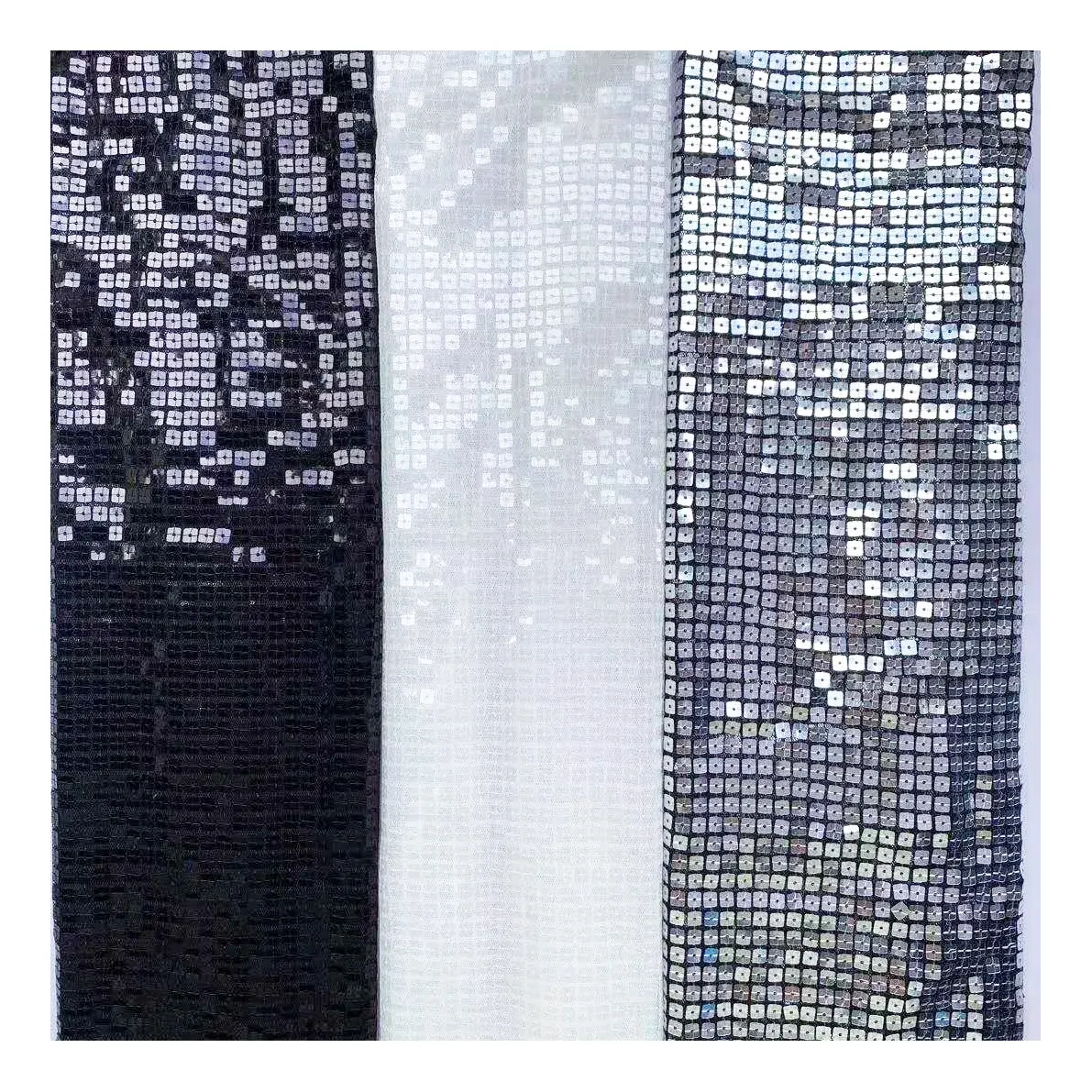Autumn new good quality dense mesh bottom sequin tulle small square full embroidery piece shiny fabric