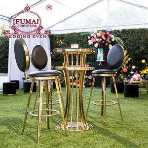 ชุดโต๊ะบาร์โครงเหล็กสีทองสำหรับงานแต่งงานและงานปาร์ตี้กลางแจ้ง - Product Image 1