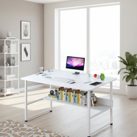 Table d'ordinateur de bureau mini PC réglable de luxe bleue, en métal et bois écologique, pour gaming et étude, simple, fournie directement par l'usine