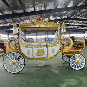 รถม้าไฟฟ้าสีขาว 4 ล้อ ขับเคลื่อนด้วยแบตเตอรี่ สำหรับงานแต่งงาน 4-6 ที่นั่ง สีตามสั่ง โครงเหล็ก Q235B ขายดี - Product Image 2
