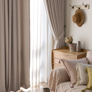 Wholesale 2025 Linen-Polyester <b>Curtains</b> Valances Custom Color Size Thickened 2025 <b>Curtain</b> for Living Room Cotton-Polyester - Product Image 1
