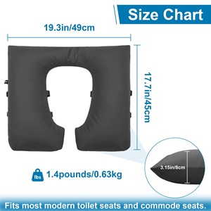 Funda acolchada impermeable para asiento de inodoro portátil con correas de fijación para el cuidado de ancianos - Product Image 3