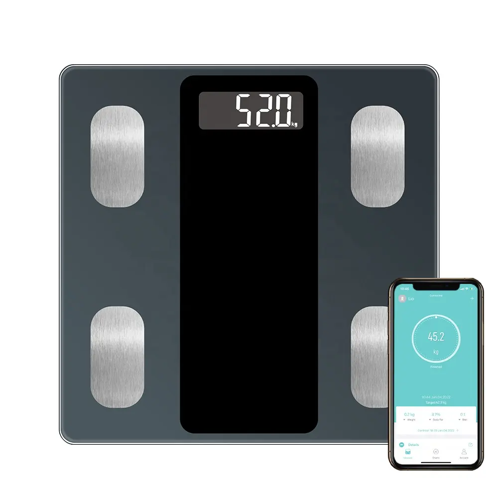 Smart Body Fat & Bmi Digitale Weegschaal Badkamergewichtsensor Smart Scale Batterij Aangedreven Rohs Gecertificeerd Maximaal Gewicht 180Kg