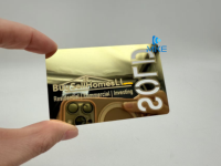 Tarjetas Metálicas de Negocios DU en Dorado y Verde