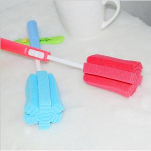 Cepillo para botellas con mango largo, herramienta de limpieza extensible para biberones, termos, tazas con cabezal de espuma, rojo, verde, azul - Product Image 2