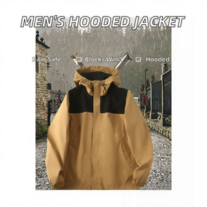 Chaqueta Impermeable de Lona para Hombre, Estilo Informal, para Otoño, con Capucha, para Montañismo y Actividades al Aire Libre - Product Image 2