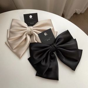 Nuevos accesorios de <span class=keywords><strong>moda</strong></span> para el cabello para mujer, personalización de logotipo de lazo de seda satinada extra grande de <span class=keywords><strong>tres</strong></span> capas - Product Image 1