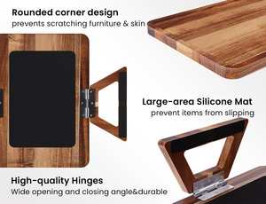 <span class=keywords><strong>Plateau</strong></span> de service en bambou à un niveau de luxe <span class=keywords><strong>Plateau</strong></span> à couverts en bois naturel moderne Laque pour salon Table d'accoudoir en <span class=keywords><strong>PC</strong></span> portable - Product Image 2