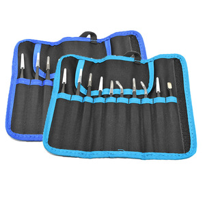 Wholesale custom canvas <b>bags</b>, tweezers <b>tool</b> <b>bags</b> (9 or 10 pieces), storage <b>bags</b> with color personal label printing. - Product Image 3