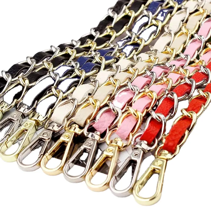 Various Handle Bag Strap Color Bag Chain Leather Purse Hardware Handbag Strap Bag Chain With Leather