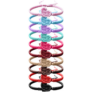 Pulseras de corazón tejidas a mano de cuerda ajustable, regalo de San Valentín, pulseras de corazón trenzadas anudadas para mamá, hermana, novias - Product Image 2