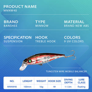 XINV appâts en plastique dur MNW40 leurre méné artificiel Lunker hunt 100 pointeur holographique Fullijon Realis Jerkbait leurres - Product Image 5