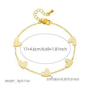 Heart Shape Stainless Steel Jewelry <b>Set</b> Necklace <b>Bracelet</b> Earrings Women's Gift Fashion Accessories - Product Image 5
