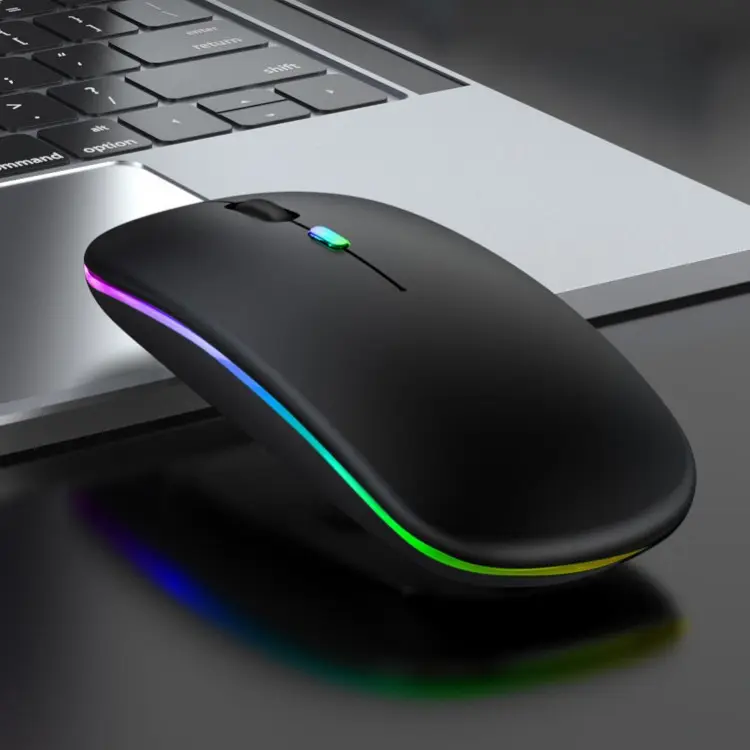 Ergonomia portátil 2.4g recarregável mouse doul modelo computador mouse led backlight mouse sem fio