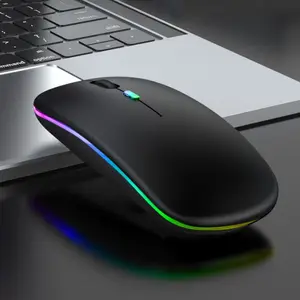 Portable Ergonomics 2.4g Rechargeable Mouse Doul Model Computer Mouse Led Backlight Mouse Wireless