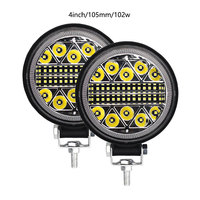 LKT 102W Phare de travail LED 4 pouces pour voiture, projecteur pour camion, feu antibrouillard tout-terrain pour conduite de nuit, lumière extérieure clignotante pour auto