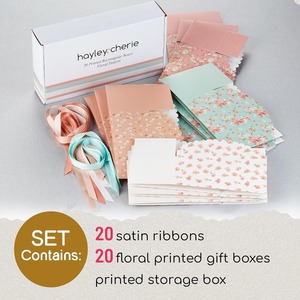 A floral <b>gift</b> <b>box</b> with a lid and ribbon, suitable for <b>small</b> <b>gifts</b> and customizable according to needs - Product Image 5