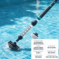 Leistungsstarker Biegbarer Handgehaltener Elektrischer Pool-Staubsauger mit Seitenbürste, Automatischem Transparentfilter, Verstellbarem Winkel und Umweltfreundlichem Design