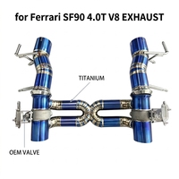 Échappement Catback SDO Ultra Léger en Titane Bleu Brûlé pour Ferrari SF90 4.0T V8 2019+ Performance avec Contrôle de Soupape OEM