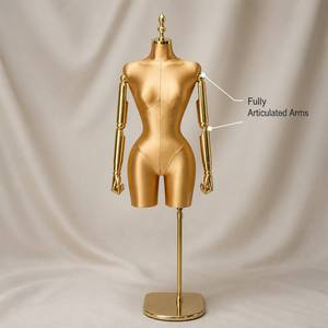 Maniquí Femenino <span class=keywords><strong>de</strong></span> Plástico Dorado, Modelo PU-2-SG, con Brazos Articulados, Torso para Exhibición <span class=keywords><strong>de</strong></span> Ropa en Tiendas - Product Image 3