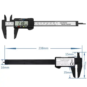 6 Inch Carbon Fiber Vernier Caliper 150mm Electronic Digital Plastic Caliper Digital Measuring Ruler Digital Ruler