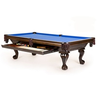 Table de billard de luxe en bois massif sculpté, prix usine Wanyaju, pour usage domestique, table de billard antique personnalisée avec tiroir